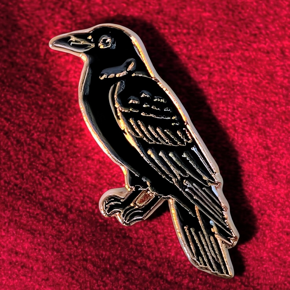 Black and Gold Crow Pin